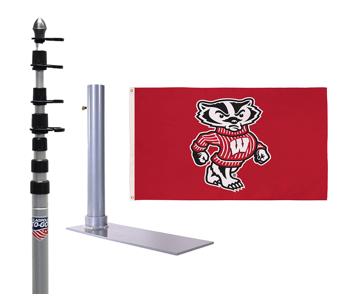 UW Madison Ultimate Tailgate Flagpole Kit 